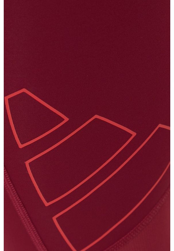 adidas Performance legginsy treningowe Tech Fit 3 Bar HD1986 damskie kolor bordowy z nadrukiem. Stan: podwyższony. Kolor: czerwony. Materiał: skóra, poliester, dzianina, materiał. Wzór: nadruk. Sport: fitness