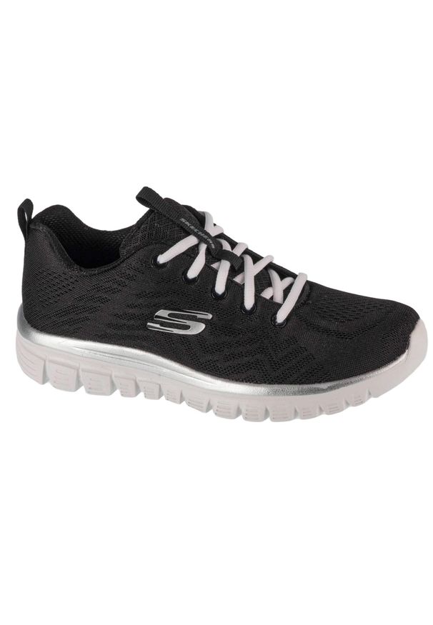 skechers - Buty do chodzenia damskie Skechers Gracefulget Connect. Kolor: czarny, wielokolorowy, biały. Materiał: syntetyk, materiał, tkanina. Model: Skechers Sport. Sport: turystyka piesza