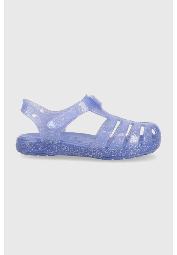 Crocs sandały dziecięce CROCS ISABELLA SANDAL kolor fioletowy. Zapięcie: rzepy. Kolor: fioletowy. Materiał: materiał