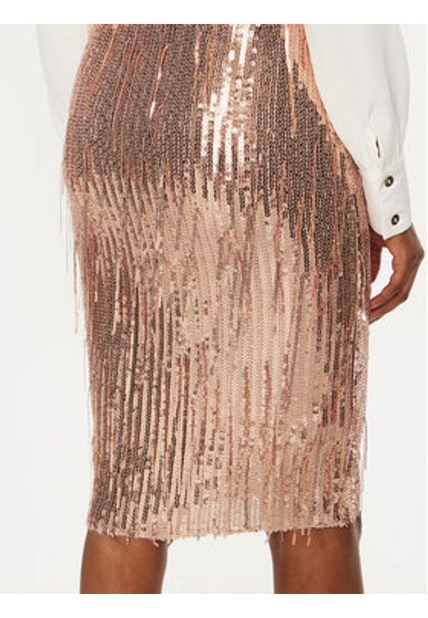 Rinascimento Spódnica midi CFC0121688003 Złoty Slim Fit. Kolor: złoty. Materiał: syntetyk