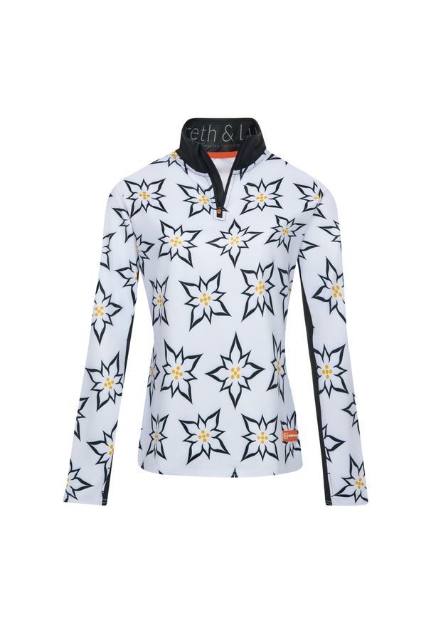 GARETH & LUCAS - Bluza narciarska Damska Gareth & Lucas The One Hundred and Twelve. Kolor: czarny, biały, wielokolorowy. Materiał: poliester, elastan. Sezon: zima. Sport: narciarstwo