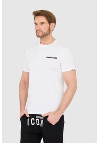 DSQUARED2 Biały męski bawełniany t-shirt z małym logo, Rozmiar S. Kolor: biały. Materiał: bawełna #3