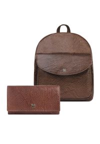 PAOLO PERUZZI - Portfel damski skórzany T-09-BR plecaczek damski miejski brązowy T-18-PBR zestaw prezentowy Paolo Peruzzi ZUP-108-BR. Kolor: brązowy. Materiał: skóra #1