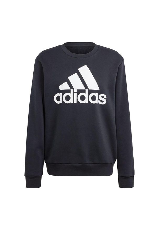 Adidas - Essentials Fleece Big Logo Sweatshirt. Kolor: czarny. Materiał: materiał. Długość rękawa: długi rękaw. Sport: fitness
