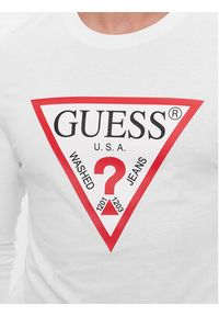 Guess Longsleeve M2YI31 I3Z11 Biały Slim Fit. Kolor: biały. Materiał: bawełna. Długość rękawa: długi rękaw