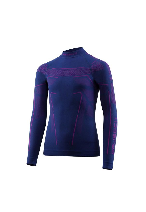 Koszulka Dziecięca Brubeck Thermo Junior Ls16120. Kolor: wielokolorowy, niebieski, fioletowy. Materiał: poliamid, poliester. Sezon: zima. Sport: turystyka piesza