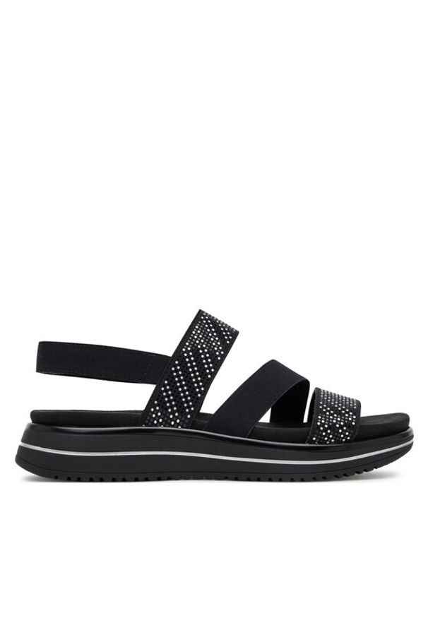 Remonte Sandały D1J59-03 Czarny. Kolor: czarny. Materiał: materiał