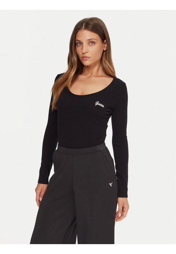 Guess Body V5BP09 KCBF1 Czarny Slim Fit. Kolor: czarny. Materiał: bawełna
