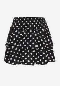 Renee - Czarna Krótka Spódnica z Falbankami i Printem w Kropki Xalisa. Kolor: czarny. Długość: krótkie. Wzór: kropki, nadruk. Sezon: lato #3