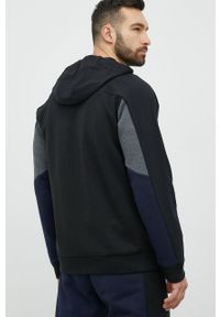 Adidas - adidas bluza męska kolor czarny z kapturem wzorzysta. Typ kołnierza: kaptur. Kolor: czarny. Materiał: materiał. Wzór: nadruk #6