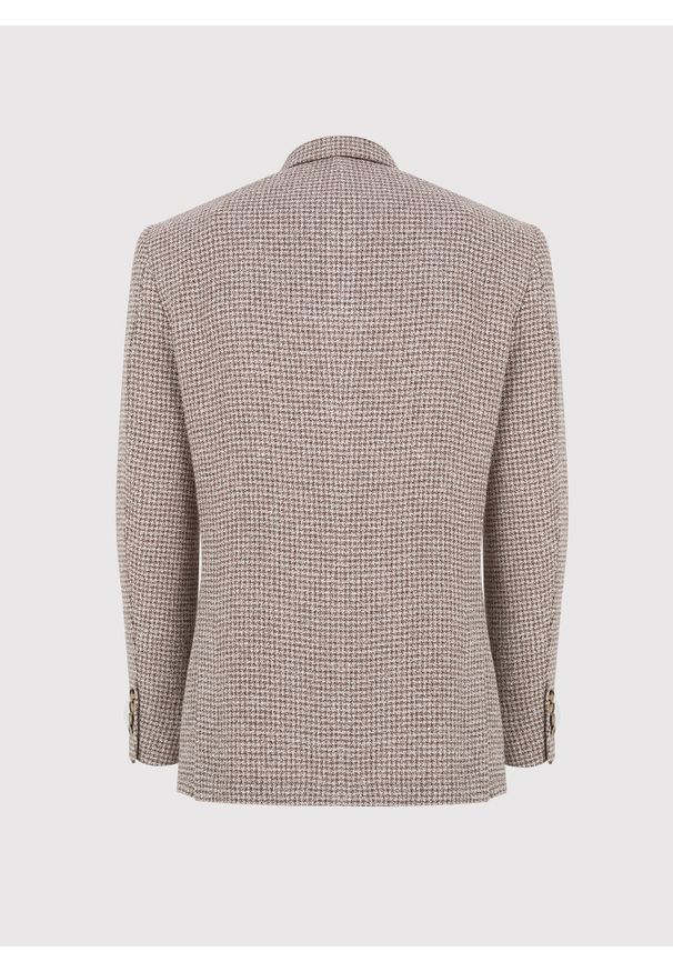 Pako Lorente - Brązowa marynarka w pepitkę. Okazja: na co dzień. Kolor: brązowy. Materiał: poliester, elastan, wiskoza. Sezon: wiosna. Styl: casual