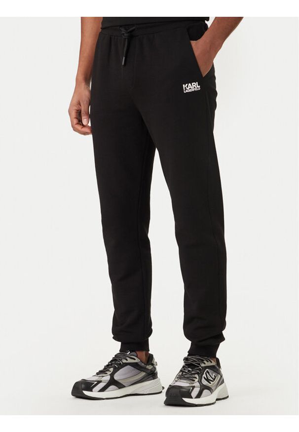 Karl Lagerfeld - KARL LAGERFELD Spodnie dresowe 705782 562917 Czarny Regular Fit. Kolor: czarny. Materiał: bawełna