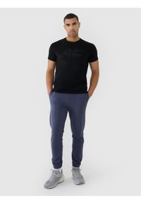 4f - 4F Spodnie dresowe joggery męskie - szare XL. Kolor: szary. Materiał: dresówka. Wzór: ze splotem, gładki #1