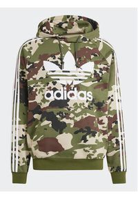 Adidas - adidas Bluza Camo IS0209 Zielony Regular Fit. Kolor: zielony. Materiał: bawełna #6