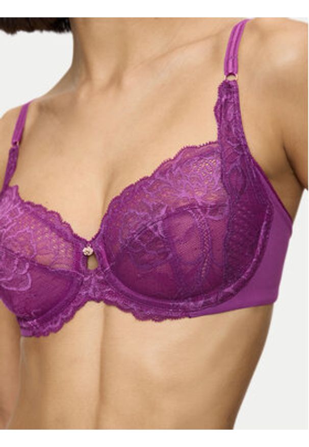 Triumph Biustonosz z fiszbiną Wild Peony Florale 10209608 Fioletowy. Kolor: fioletowy. Materiał: syntetyk