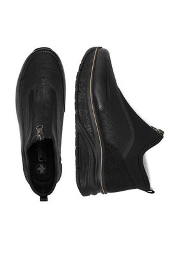 Rieker Półbuty 48053-00 Czarny. Kolor: czarny. Materiał: syntetyk, materiał