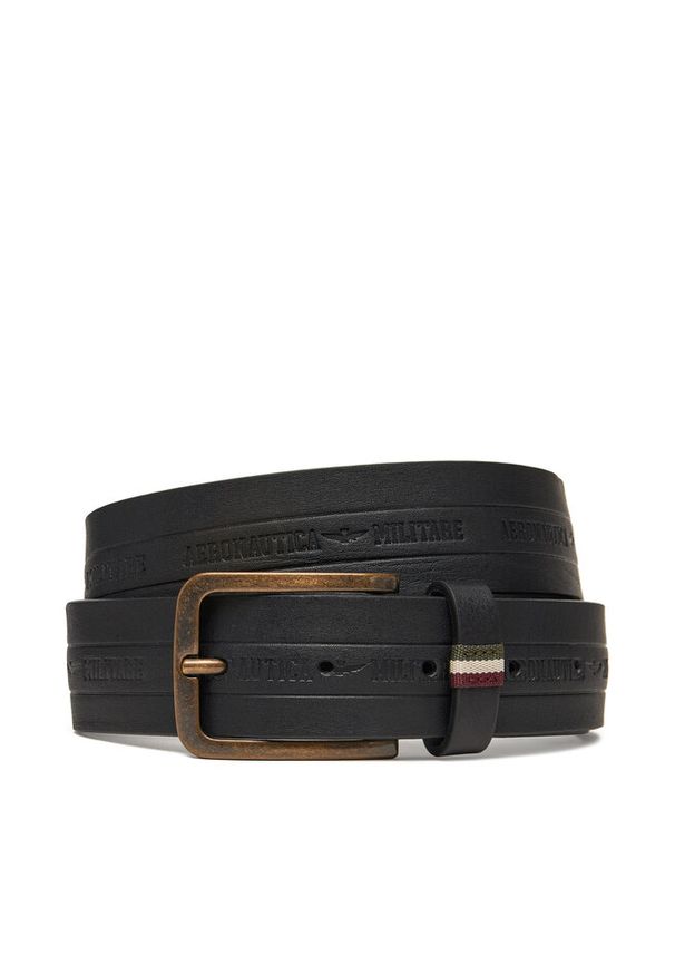 Pasek Męski Aeronautica Militare. Kolor: czarny