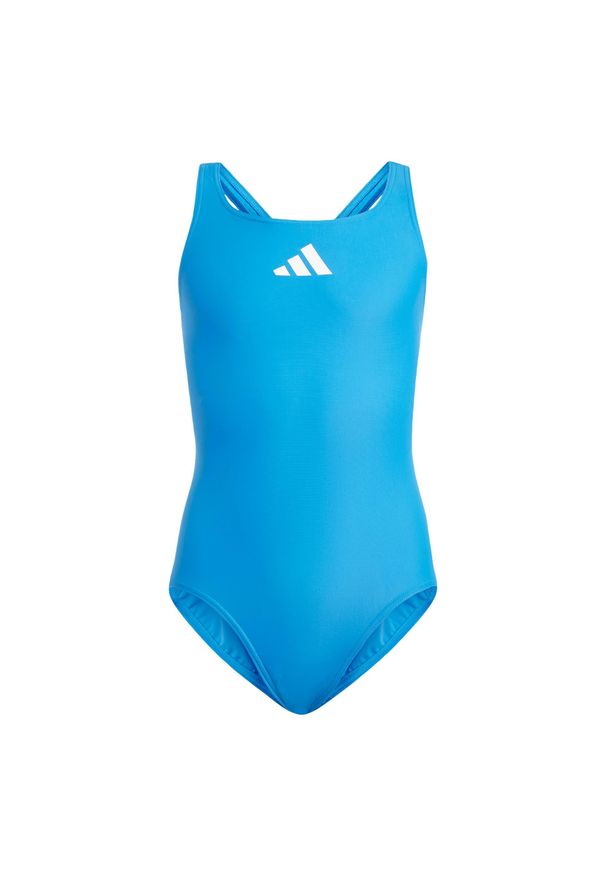 Adidas - Solid Small Logo Swimsuit. Kolor: biały, niebieski, wielokolorowy