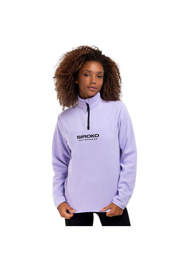 SIROKO - Bluza z grubego polaru do sportów zimowych damska Aurora-W. Kolor: niebieski. Materiał: polar. Długość: krótkie. Sezon: zima. Sport: narciarstwo