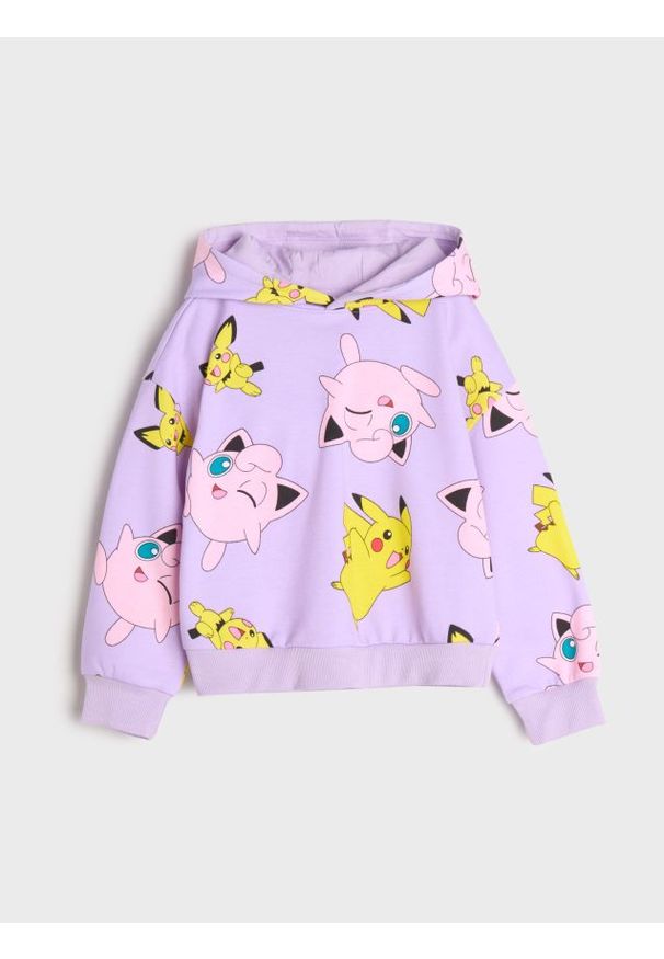 Sinsay - Bluza z kapturem Pokémon - fioletowy. Typ kołnierza: kaptur. Kolor: fioletowy. Wzór: nadruk