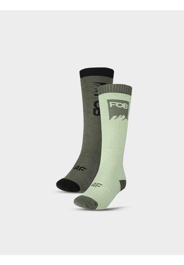4f - 4F Skarpety snowboardowe męskie - multikolor 39-42. Kolor: wielokolorowy. Materiał: włókno, syntetyk, materiał, elastan. Sport: snowboard