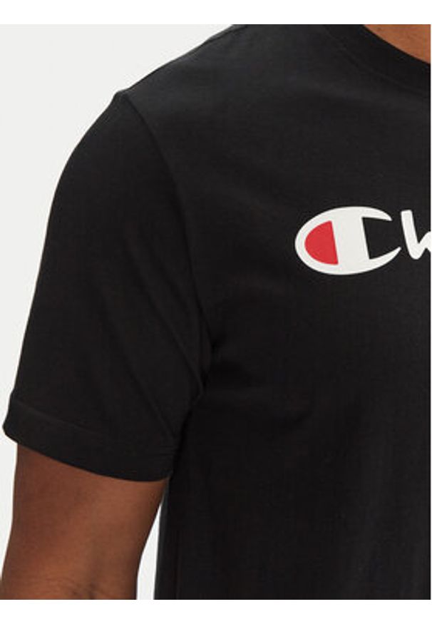 Champion T-Shirt 220256 Czarny Standard Fit. Kolor: czarny. Materiał: bawełna