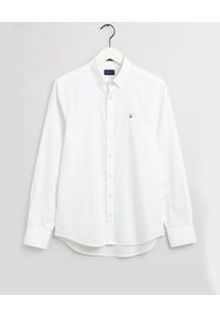 GANT - Biała koszula z szerokim kołnierzem. Kolor: biały. Materiał: jeans, bawełna. Długość rękawa: długi rękaw. Długość: długie. Styl: elegancki