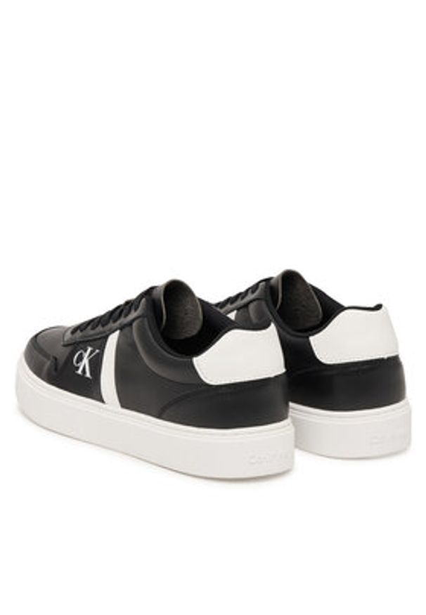 Calvin Klein Sneakersy Classic Cups Lace Lth Emb Tongue HM0HM02237 Czarny. Kolor: czarny. Materiał: skóra