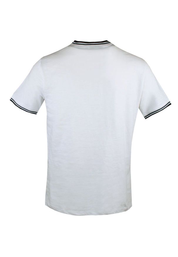 Męski T-Shirt, Dekolt z Guzikami - Pako Jeans - Biały Kolor. Okazja: na co dzień. Kolor: biały. Materiał: bawełna. Styl: casual