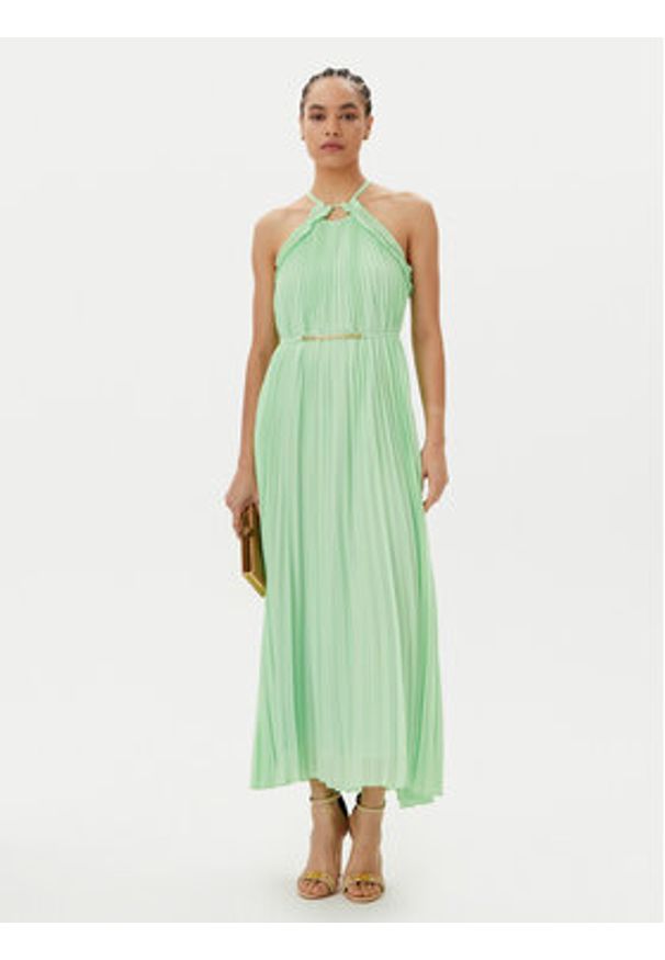 TwinSet - TWINSET Sukienka koktajlowa 251TP2332 Zielony Regular Fit. Kolor: zielony. Materiał: syntetyk. Styl: wizytowy