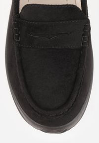 Born2be - Czarne Mokasyny na Platformie z Imitacji Zamszu Nossabel. Kolor: czarny. Materiał: zamsz. Obcas: na platformie #7