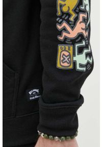 Billabong bluza x Keith Haring męska kolor czarny z kapturem z nadrukiem. Typ kołnierza: kaptur. Kolor: czarny. Długość rękawa: długi rękaw. Długość: długie. Wzór: nadruk #5