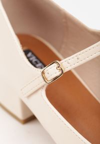 Born2be - Beżowe Czółenka na Obcasie w Stylu Mary Jane ze Sprzączką Kareoma. Zapięcie: sprzączka. Kolor: beżowy. Obcas: na obcasie. Styl: elegancki, klasyczny, wizytowy. Wysokość obcasa: średni #2