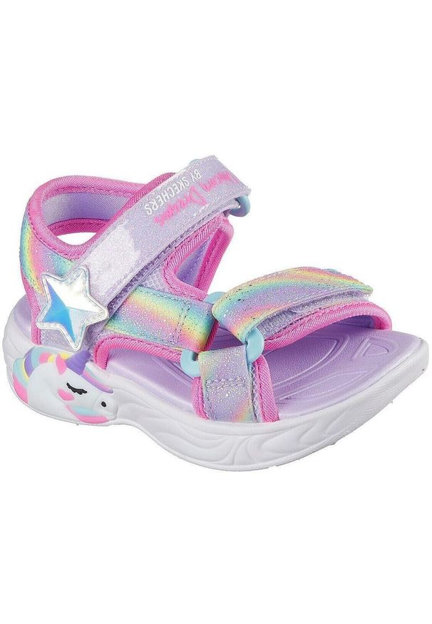 skechers - Sandały Skechers Unicorn Dreams Sanda, Dzieci. Kolor: różowy. Materiał: materiał