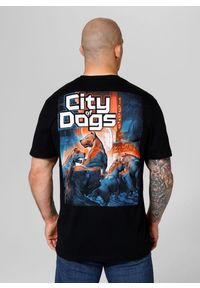 PITBULL - Koszulka bawełniana sportowy t-shirt dla dorosłych City Of Dogs 24. Kolor: czarny, niebieski, wielokolorowy. Materiał: bawełna