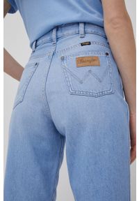 Wrangler jeansy MOM ICE ICE BABY damskie high waist. Stan: podwyższony. Kolor: niebieski