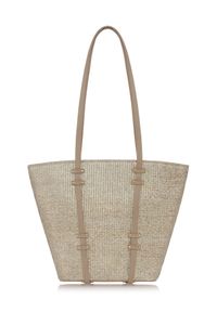 Ochnik - Srebrna pleciona torebka damska. Kolor: srebrny. Materiał: skórzane. Styl: casual. Rodzaj torebki: na ramię #4