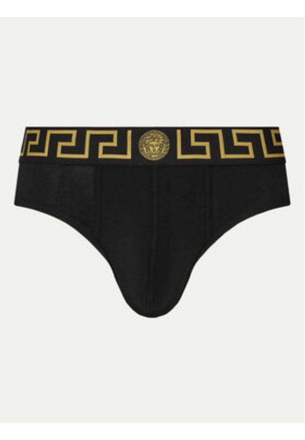 VERSACE - Versace Slipy AU10027 1A10011 Czarny. Kolor: czarny. Materiał: bawełna