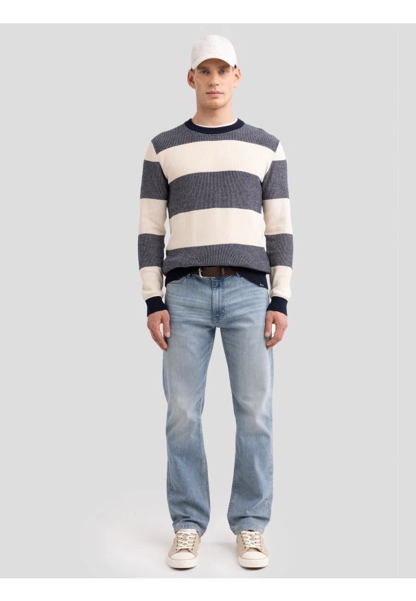 Big-Star - Jeansy męskie z prostą nogawką jasnoniebieskie Colt 123. Okazja: na co dzień. Stan: podwyższony. Kolor: niebieski. Styl: casual, vintage, klasyczny