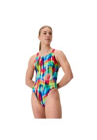 Speedo Badpak Eco Endurance+ Print Leaderback Rood/Geel. Kolor: czarny. Wzór: nadruk #1