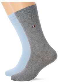 ZEAGLE - Męskie Skarpetki Klasyczne z Bawełny Tommy Hilfiger 43-46. Kolor: fioletowy. Materiał: elastan, poliamid, bawełna