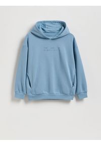 Reserved - Bluza z kapturem - jasnoniebieski. Typ kołnierza: kaptur. Kolor: niebieski. Materiał: bawełna, dzianina #1