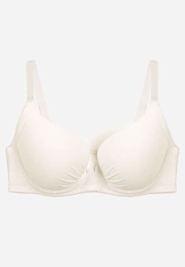 Born2be - Jasnobeżowy Biustonosz Typu Full-Cup z Regulowanymi Ramiączkami Kandras. Kolor: beżowy. Materiał: jeans