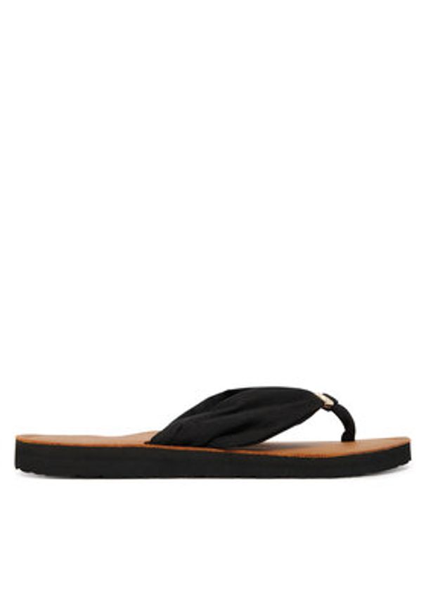 TOMMY HILFIGER - Tommy Hilfiger Japonki Th Ltr Footbed Summer Sandal FW0FW09194 Czarny. Kolor: czarny. Materiał: materiał