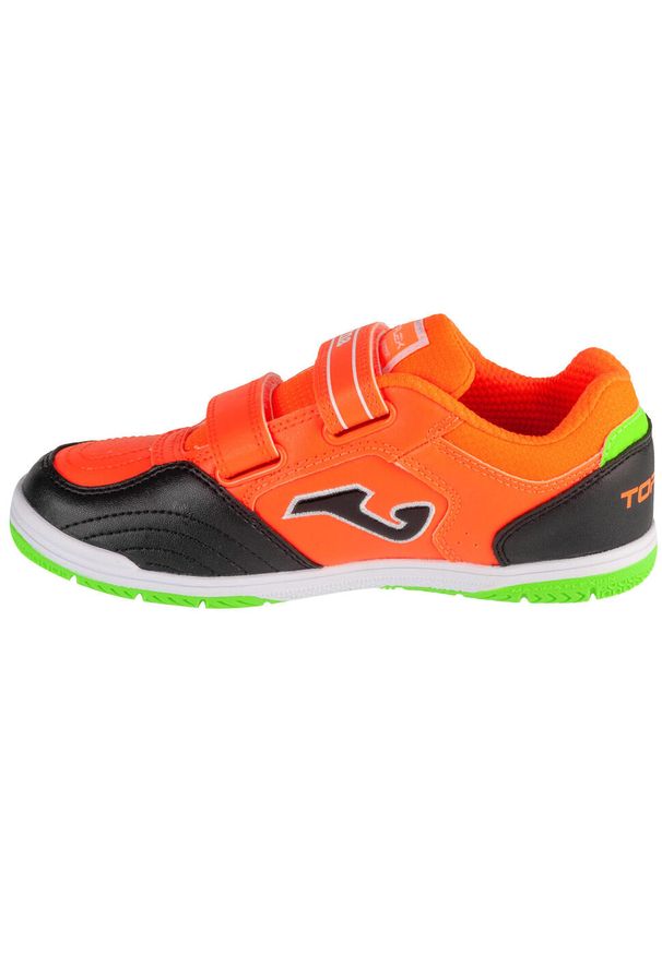 Joma - Buty halowe do piłki nożnej chłopięce, Top Flex Jr 24 TPJW IN. Kolor: pomarańczowy. Sport: piłka nożna