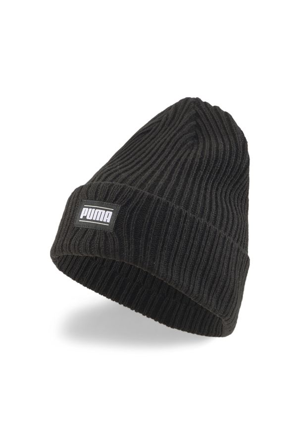 Fasola Puma Ribbed Classic Cuff Beanie. Kolor: czarny. Materiał: materiał, akryl. Sezon: zima. Styl: sportowy