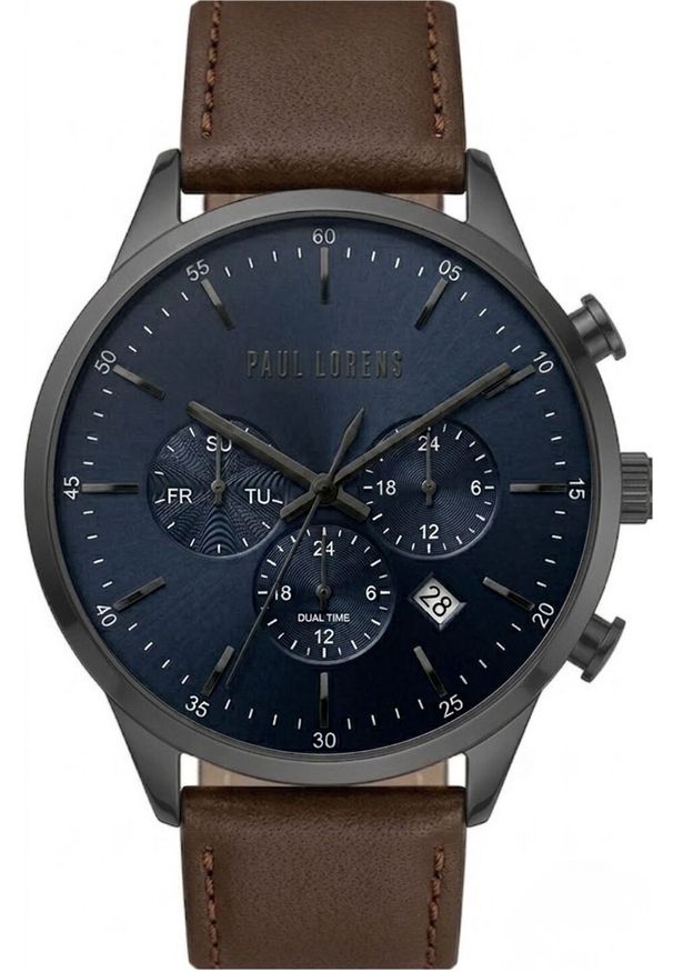Zegarek Paul Lorens Zegarek męski Paul Lorens LARGO skórzany Dual Time idealny na prezent. Materiał: skóra
