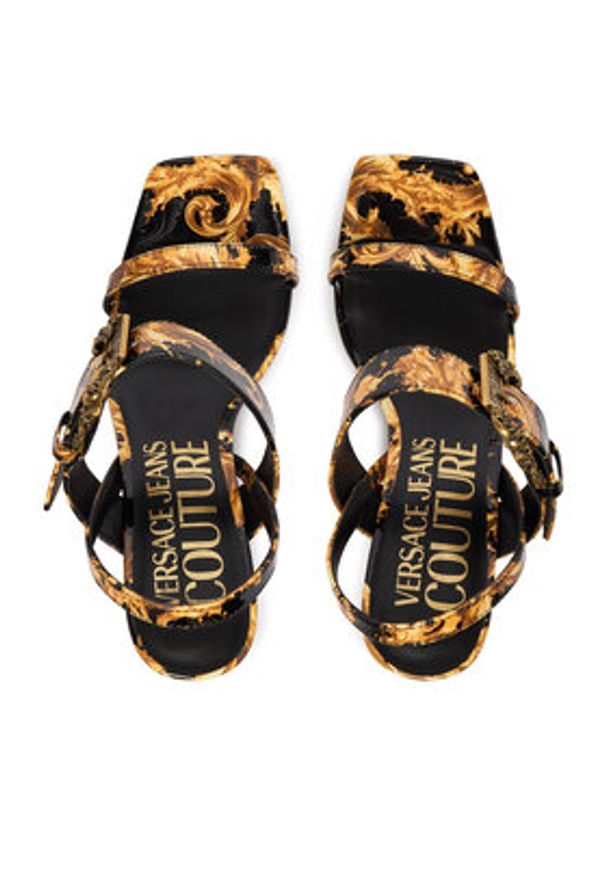 Versace Jeans Couture Sandały 80VA3S71 ZS366 G89 Czarny. Kolor: czarny. Materiał: skóra