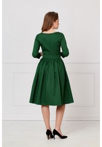 Marie Zélie - Sukienka Melia butelkowa zieleń. Okazja: na imprezę. Materiał: bawełna. Sezon: zima #5