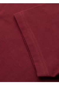 Ombre Clothing - Klasyczny T-shirt męski bawełniany BASIC - bordowy V16 OM-TSBS-0236 - XXL. Okazja: na co dzień. Kolor: czerwony. Materiał: bawełna. Styl: klasyczny #4